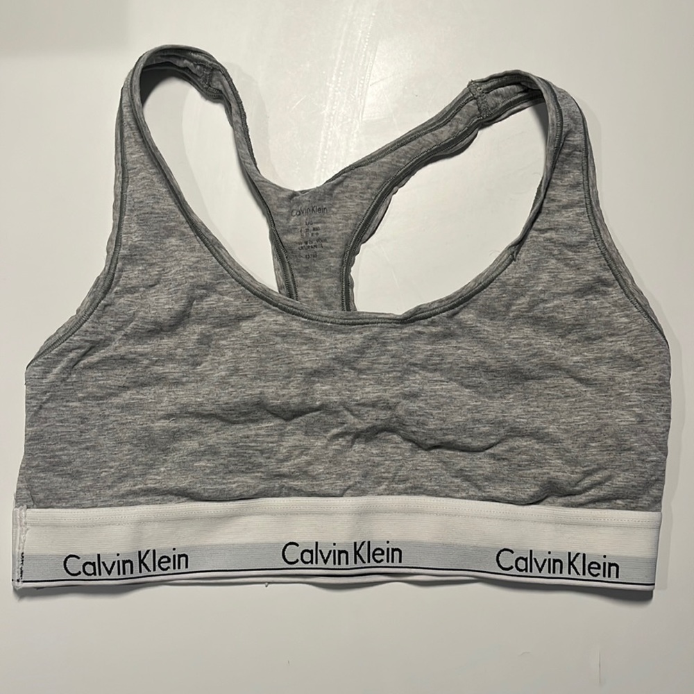 Calvin Klein Bralette in Gray. Size Large